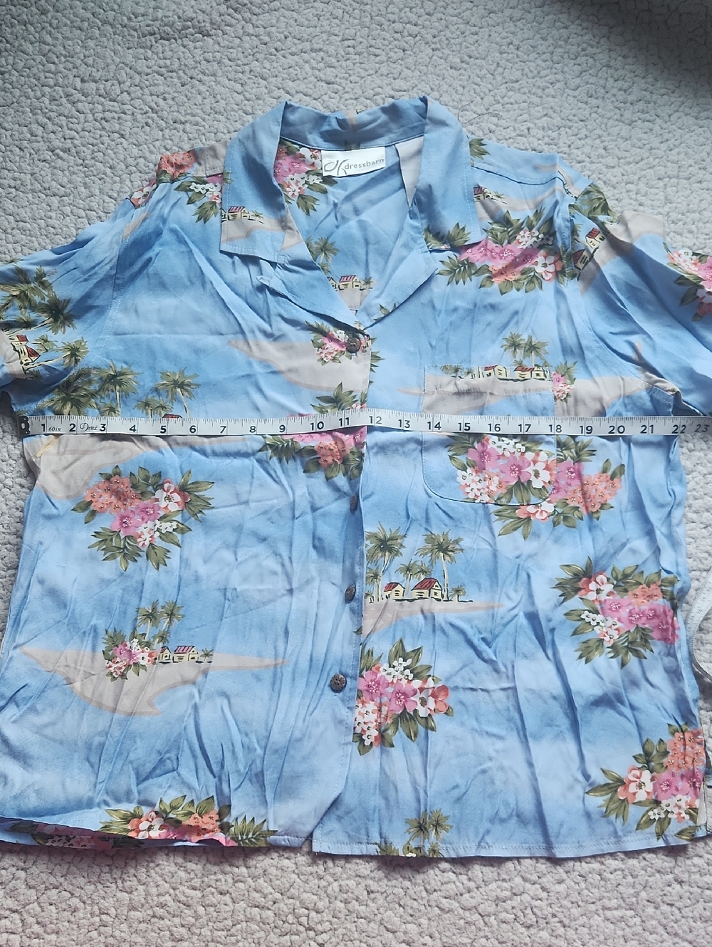 Dress Barn, Women's Summer Vacation, Tropical Hawaiian, Beach Graphic Top Sz XL - Picture 9 of 9